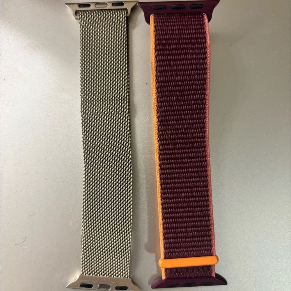 Smartwatch Band Set - Silver and Burgundy